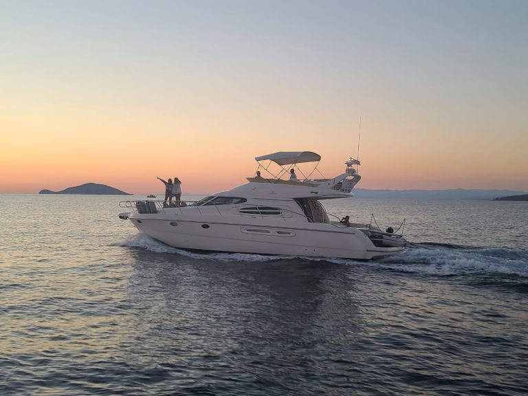 sunset at Halkidiki while yachting at Aegean
